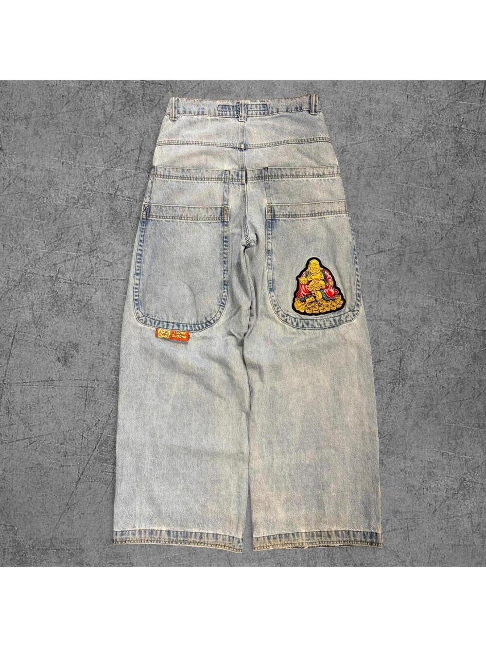 JNCO Lucky Buddha 28” Wide Leg Jeans
